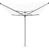 Brabantia Topspinner Droogmolen - 50 m - met Metalen Grondanker en Beschermhoes - Metallic Grey