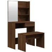 vidaXL Kaptafelset 74,5x40x141 cm bruineiken
