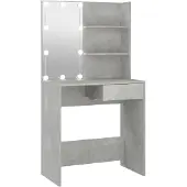 vidaXL Kaptafel met LED-verlichting - Beton grijs, 74,5 x 40 x 141 cm