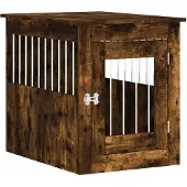 vidaXL Hondenkennel in meubelstijl, gerookt eikenhout, 55x75x65 cm, houtvezel