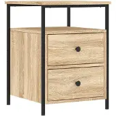 vidaXL Nachtkastje 44x45x60 cm bewerkt hout sonoma eikenkleurig