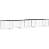 vidaXL Kippenhok met dak 603x98x90 cm gegalvaniseerd staal antraciet