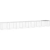 vidaXL Kippenhok met dak 803x98x90 cm gegalvaniseerd staal lichtgrijs