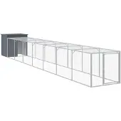 vidaXL Kippenhok met ren 110x813x110 cm gegalvaniseerd staal antraciet