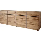 Meubella Dressoir Cainan eiken zwart 225 cm