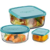 Bormioli Rocco Frigoverre Vershoudbakjes Frigoverre - Glas - Blauw - 3 stuks