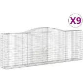 vidaXL Schanskorven 9 st gewelfd 400x50x140/160 cm ijzer