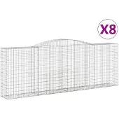 vidaXL Schanskorven 8 st gewelfd 400x50x140/160 cm ijzer