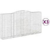 vidaXL Schanskorven 3 st gewelfd 400x50x200/220 cm ijzer