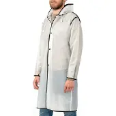 Perletti Semi transparante City Trench regenjas met zwarte bies van M