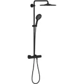 GROHE Rainshower douchesysteem thermostatisch met handdouche 3 straalsoorten phantom black 22119kf0