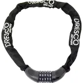 Dresco Kettingcijferslot 90cm - Rond 6mm - Zwart