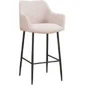 Livin24 Scandinavische barkruk Niklas gerecyclede stof beige 78 cm