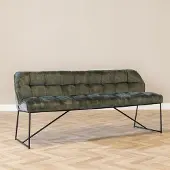 Livin24 Velvet eetkamerbank Janna groen 185 cm