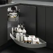Vibo Fly moon 3.0 volledige uittrekbare luxe draaiplateauset voor deurbreedte 450 mm rechts antraciet
