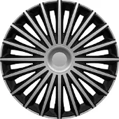 Gorecki Carpoint Wieldoppenset Dakota 16 Inch Zilver/zwart 4 Stuks
