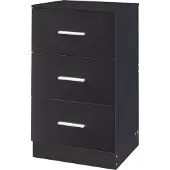 En.casa Nachtkastje Aurdal met 3 lades 66x37x34,5 cm zwart hoogglans