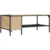 vidaXL Salontafel met rek 100x51x40 cm bewerkt hout sonoma eikenkleur