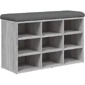 vidaXL Schoenenbank 82x32x50 cm bewerkt hout grijs sonoma eikenkleurig