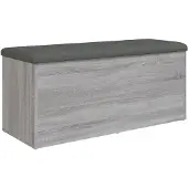 vidaXL Opbergbankje 102x42x45 cm bewerkt hout grijs sonoma eikenkleur