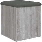 vidaXL Opbergbankje 42x42x45 cm bewerkt hout grijs sonoma eikenkleurig