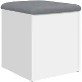 vidaXL Opbergbank Wit 42x42x45 cm Bewerkt Hout