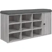 vidaXL Schoenenbank 102x32x50 cm bewerkt hout grijs sonoma eikenkleur