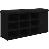 vidaXL Schoenenbank 102x32x50 cm bewerkt hout zwart