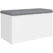 vidaXL Opbergbank Wit 82x42x45 cm Bewerkt Hout