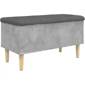 vidaXL Opbergbankje 82x42x46 cm bewerkt hout betongrijs
