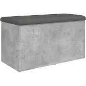 vidaXL Opbergbankje 82x42x45 cm bewerkt hout betongrijs