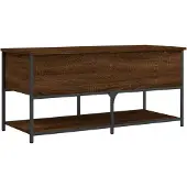 vidaXL Opbergbankje 100x42,5x47 cm bewerkt hout bruin eikenkleur