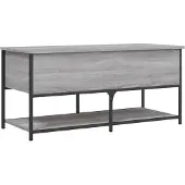vidaXL Opbergbankje 100x42,5x47 cm bewerkt hout grijs sonoma eiken