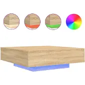 vidaXL Salontafel met LED-verlichting 100x100x31 cm sonoma eikenkleur