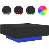 vidaXL Salontafel met LED-verlichting 80x80x31 cm zwarty