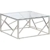 vidaXL Salontafel roestvrijstaal en gehard glas zilverkleurig