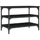 vidaXL Schoenenbankje 70x38,5x49 cm bewerkt hout zwart