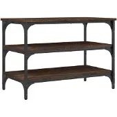 vidaXL Schoenenbankje 70x38,5x49 cm bewerkt hout bruin eikenkleur