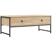 vidaXL Salontafel 101x49x39,5 cm bewerkt hout sonoma eikenkleurig