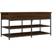 vidaXL Schoenenbankje 100x42,5x50 cm bewerkt hout bruin eikenkleur