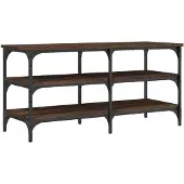 vidaXL Schoenenbankje 100x38,5x49 cm bewerkt hout bruin eikenkleur