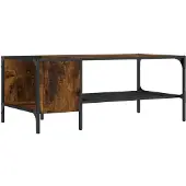 vidaXL Salontafel met rek 100x51x40 cm bewerkt hout gerookt eikenkleur