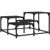 vidaXL Salontafel 68x68x40 cm bewerkt hout zwart