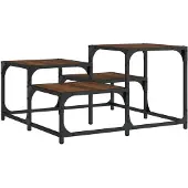 vidaXL Salontafel 68x68x40 cm bewerkt hout bruin eikenkleur