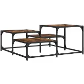 vidaXL Salontafel 87,5x87,5x40 cm bewerkt hout gerookt eikenkleurig