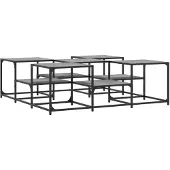 DKD Home Decor Salontafel 121x121x40 cm bewerkt hout grijs sonoma eikenkleurig