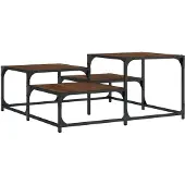 DKD Home Decor Salontafel 87,5x87,5x40 cm bewerkt hout bruin eikenkleur