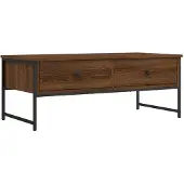 vidaXL Salontafel 101x49x39,5 cm bewerkt hout bruin eikenkleur