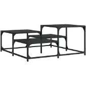vidaXL Salontafel 87,5x87,5x40 cm bewerkt hout zwart