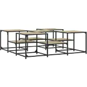 DKD Home Decor Salontafel 121x121x40 cm bewerkt hout sonoma eikenkleurig